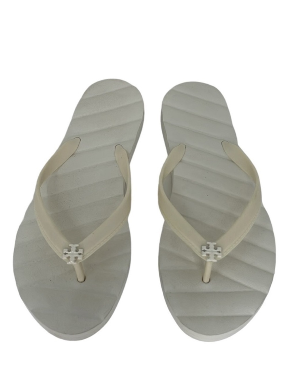 Tory Burch Flip Flop Womens 6 White Sandals Summer Cushion